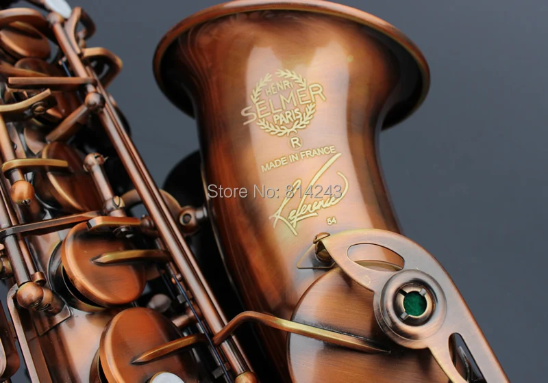 

France Henri Selmer Eb Alto Saxophone Reference 54 Saxofone Red Bronze Surface Sax Professional Musicais Instruments