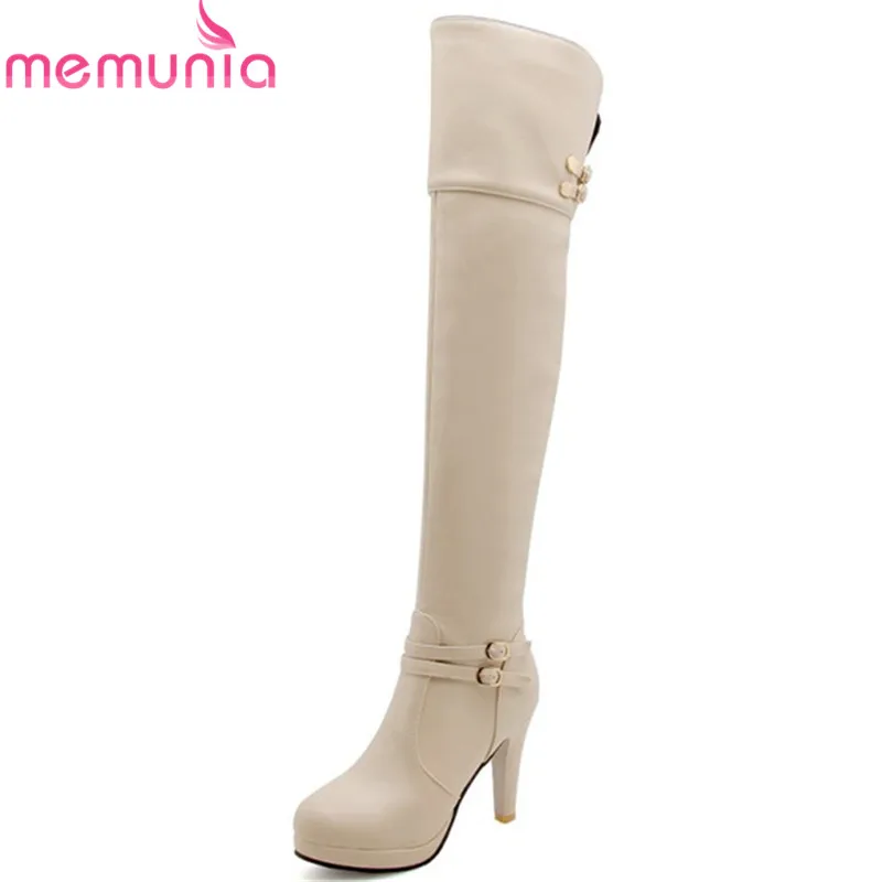 

MEMUNIA 2019 big size 34-48 thigh high over the knee boots women sexy stiletto high heels shoes autumn winter platform boots