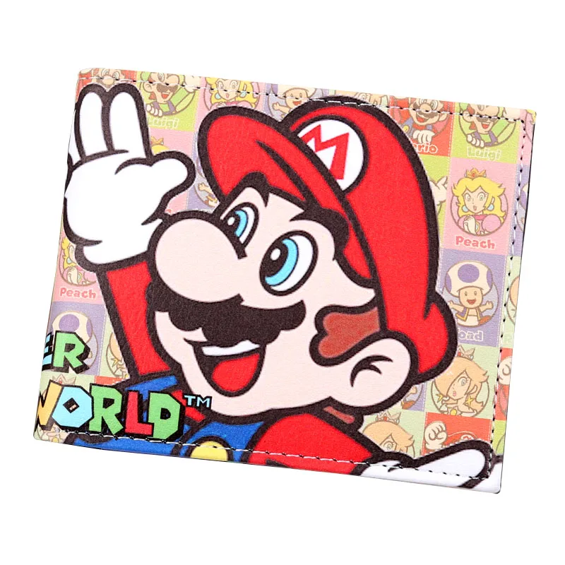 Классический двойной кошелек с персонажами nintendo Super Mario, студенческий кошелек с мультяшными комиксами