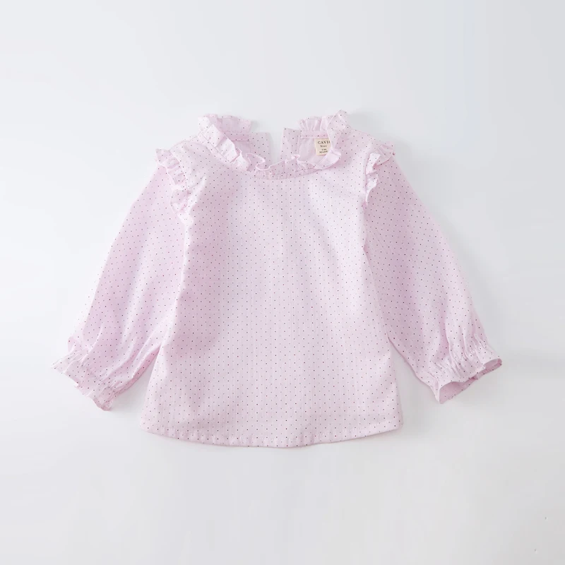 Girls Polka Dot Shirts Long Sleeve 2017 New Autumn Children's Cotton