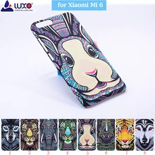 LUXO rei Da Floresta série cabeça de animal enfrenta caso de transferência da água impressão de capa dura telefone pc case para Xiaomi Mi 6 Mi6