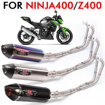 

Ninja 400 Z400 Full System Motorcycle Exhaust Pipe Middle Link Pipe Escape Moto With DB killer For Kawasaki z400 slip-on 2018 19