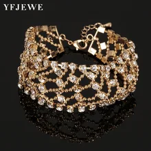 Роскошные браслеты с кристаллами для женщин, серебряные браслеты и браслеты для женщин, свадебные ювелирные изделия, винтажные браслеты B128 YEJEWEW