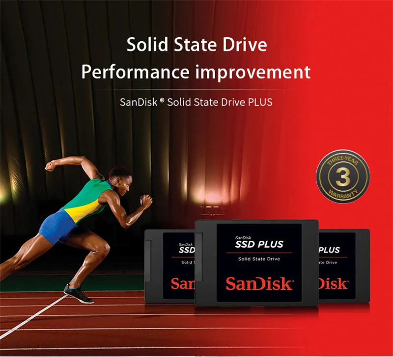 Sandisk PLUS SSD 120 ГБ 240 480 Внутренний твердотельный жесткий диск SATA3 2,5 для ноутбука, настольного компьютера, ПК, из водонепроницаемого материала