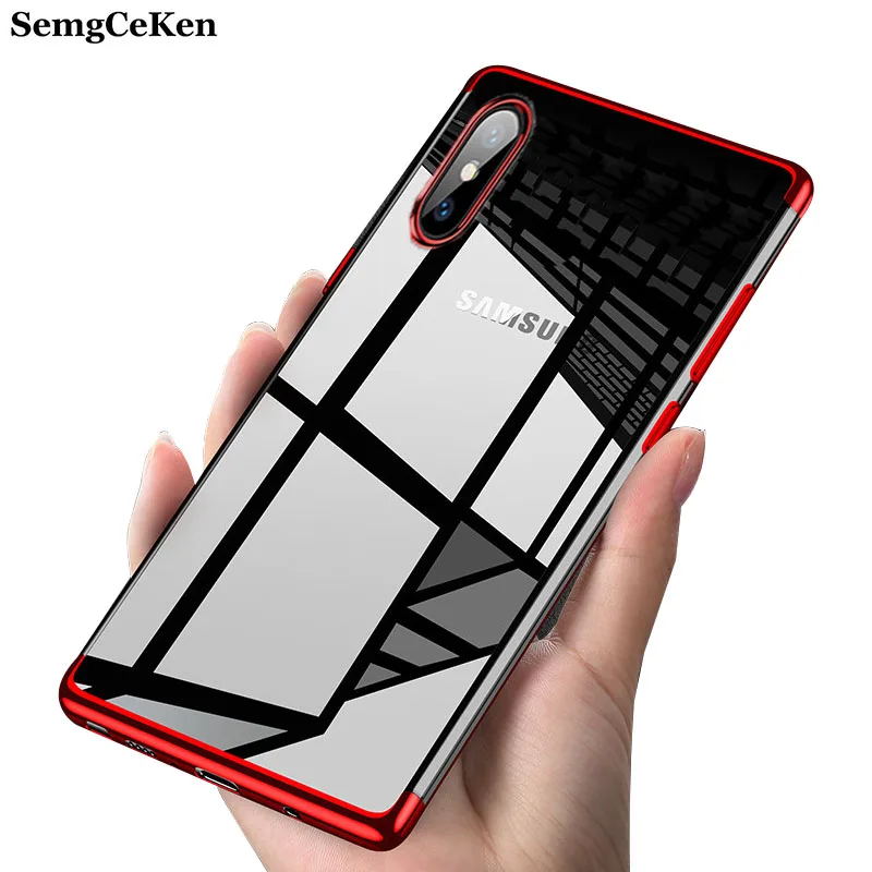 

SemgCeKen luxury case for samsung galaxy M10 M20 M30 A10 A30 A50 ultra thin clear red silicone silicon soft tpu phone back cover
