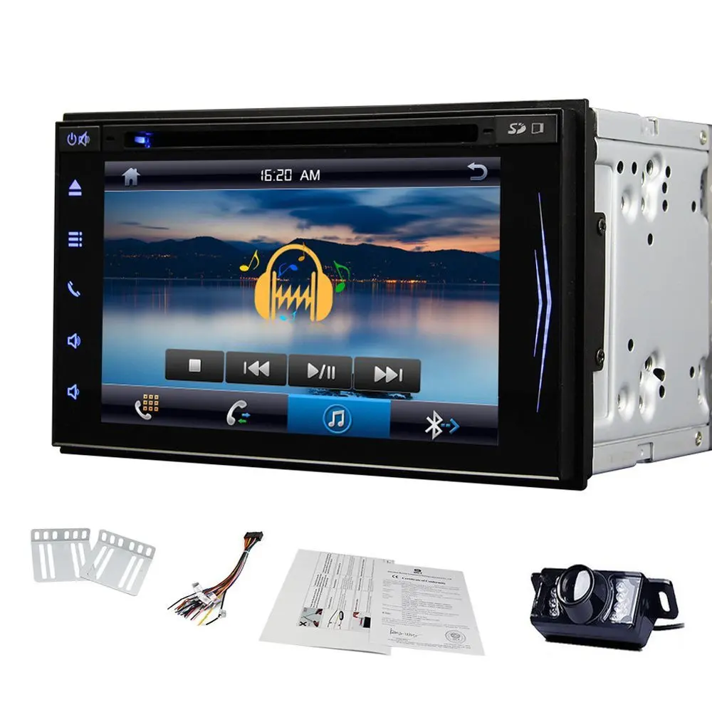 Free Rear Camera 6.2 inch Car DVD Player Tablet HD Capactive Touch