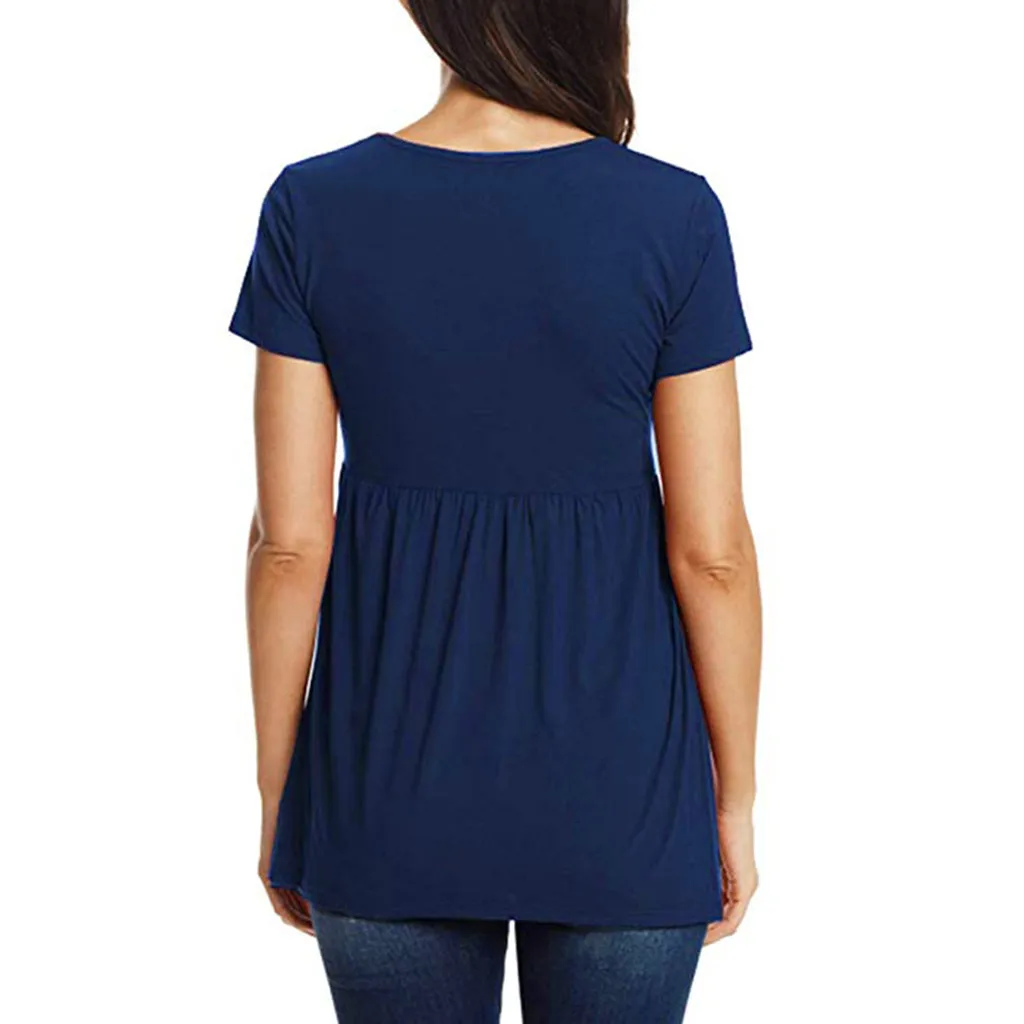 2019 Women Pregnancy Short Sleeve Tops Nusring Baby Maternity Clothes Shirt Ropa Premama Embarazadas Nursing Tops Breastfeeding
