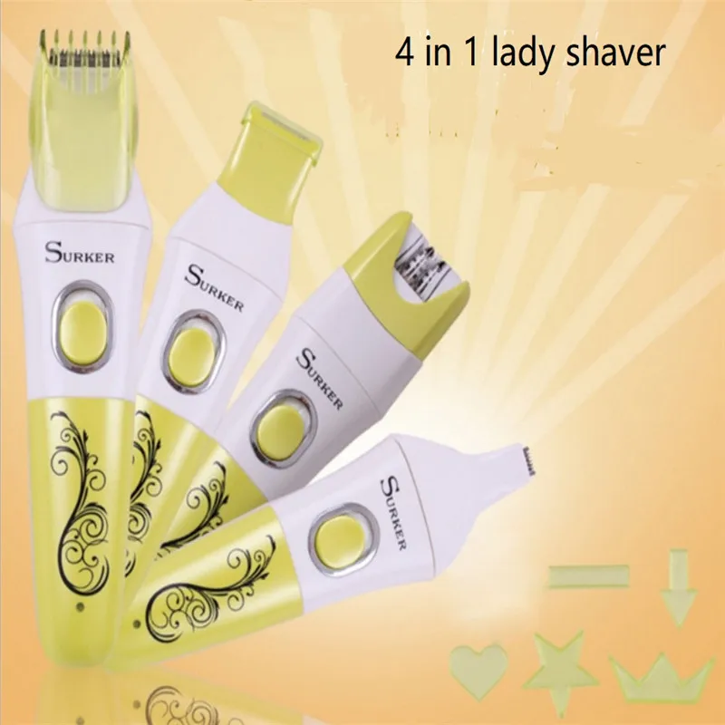 4 in 1 electric body hair remover bikini underarm facial removal