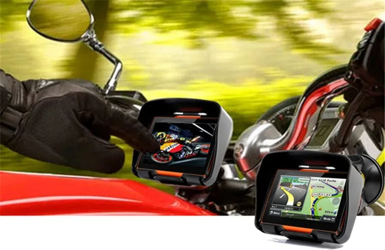 Hot sale 4.3 Inch 8GB 128256 RAM IPX7 Waterproof Moto Bluetooth GPS Navigator for Motorcycle Motorbike Car+Bracket Free Maps (1)
