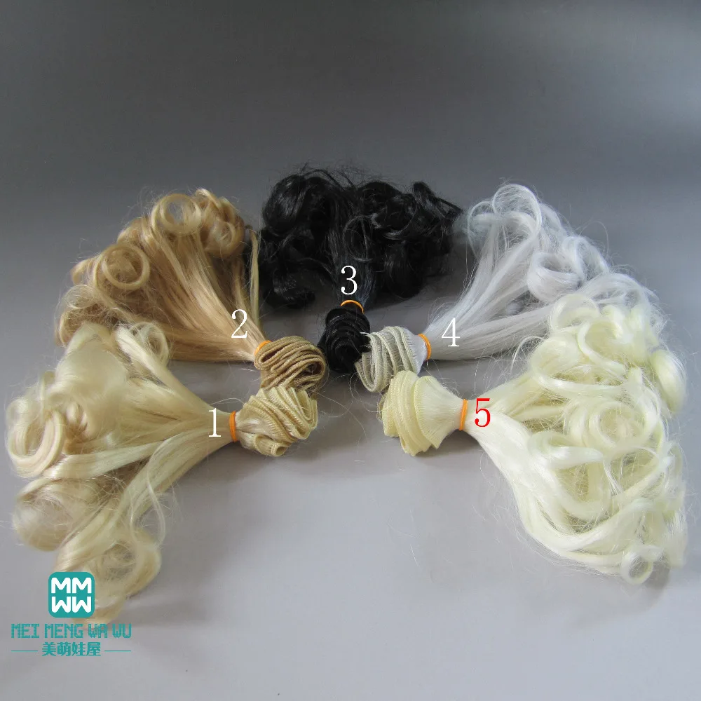 1 шт. 15 см и 25 груша кудри bjd волосы для куклы 1/3 1/4 BJD парики черный серый темно