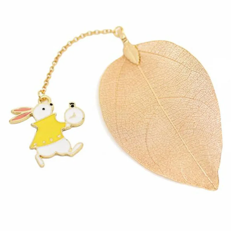 

School Stationery Festival Gift Metal Bookmarks for Books Cartoon Leaf Office Accessories rabbit