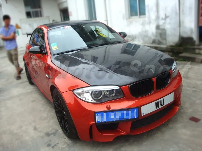 2010-2012 BMW 1M Coupe Revozport Style Hood Bonnet CF (12)