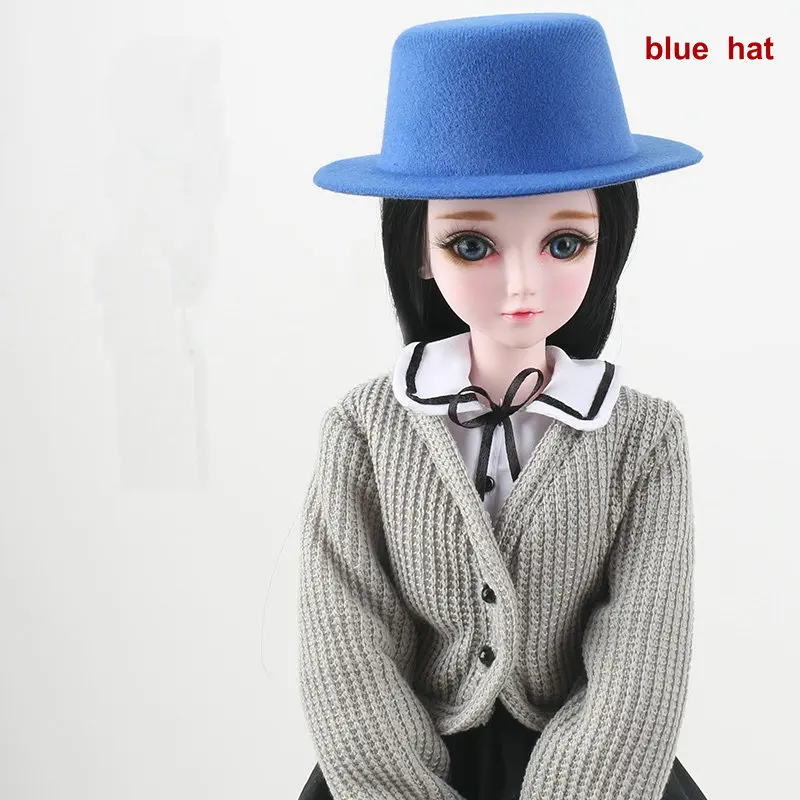 Кукла шляпа для Bjd 1/3 кукла девочка Топ шляпа красный/синий/черный/фиолетовый шапка-Кепка для кукол аксессуары для кукол Bjd - Цвет: 14