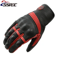 2017 Motorcycle Gloves Men Goatskin Leather Glove Full Finger Luvas Retro motorcycle gloves Motorbike Bicycle Bike MotoGP Luvas