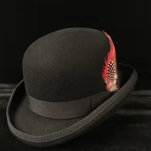 Австралийская шерстяная Фетровая Шляпа Дерби котелок для мужчин и женщин смокинг костюм стимпанк Дерби Кепка 4 размера s m l xl