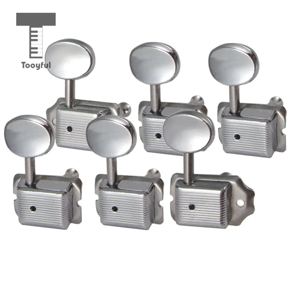 Tooyful Machine Heads Round Button Tuner String Tuning Peg for Guitar Accs 6R