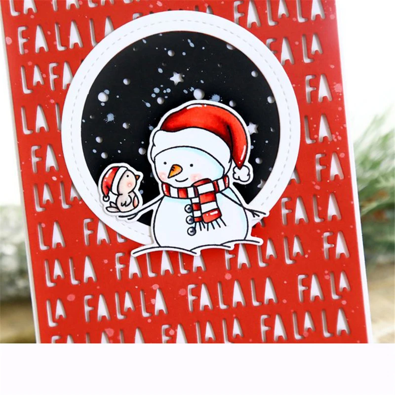 

Naifumodo Xmas Clear Stamps and Dies Metal Cutting Dies Snowman New 2019 for Card Making Scrapbooking Album Stencil Craft DieCut