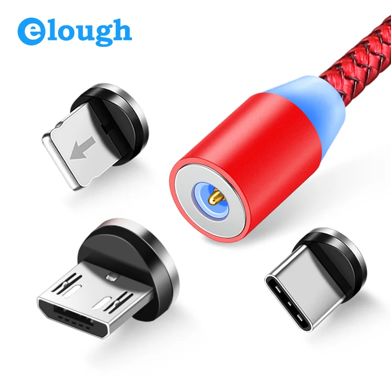 Elough 360 LED المغناطيسي كابل شحن ل فون XR XS ماكس X 8 7 6 زائد الهاتف المحمول المغناطيس شاحن المصغّر usb كابل نوع C سلك Elough 360 LED المغناطيسي كابل شحن ل فون XR XS ماكس X 8 7 6 زائد الهاتف المحمول المغناطيس شاحن المصغّر usb كابل نوع C سلك