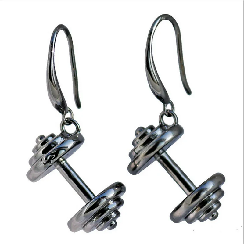 new vintage copper black dumbbells drop earrings for women creative