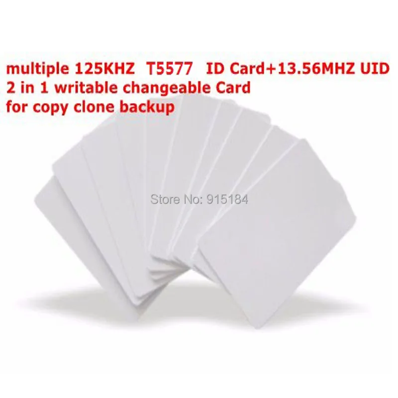 RFID карта с двумя чипами 13 56 МГц 1K UID и T5577 125 кГц|writable rewrite|rfid 13rfid 13.56mhz |
