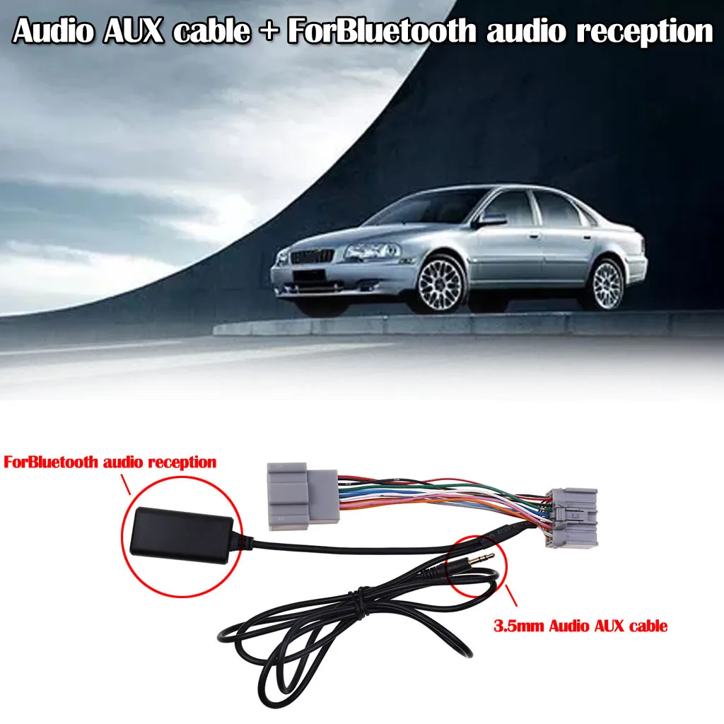 For Music Bluetooth transmission Module AUX 3.5mm Audio Adapter Cable For Volvo C S V Cx 30 40 50 60 70 DAC Resolution 20bit 8Z