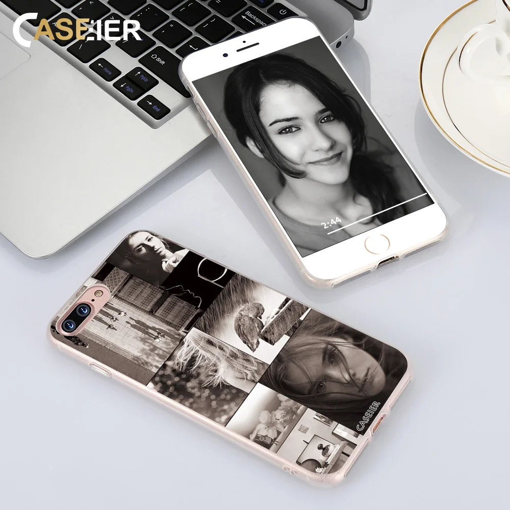 Caseier DIY ТПУ чехол для телефона iPhone 7 8 Дизайн вашего уникального Корпуса Plus мягкий