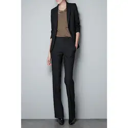 Новое качество тонкий женские черные Формальное Рабочая одежда ПР брюки костюм Бизнес Рабочая одежда классные костюмы брюки костюмы для