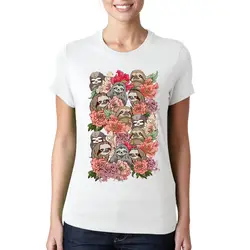 Новая женская футболка с коротким рукавом с цветочным принтом, забавная футболка для девочек, Harajuku, хип-хоп, футболки, топы