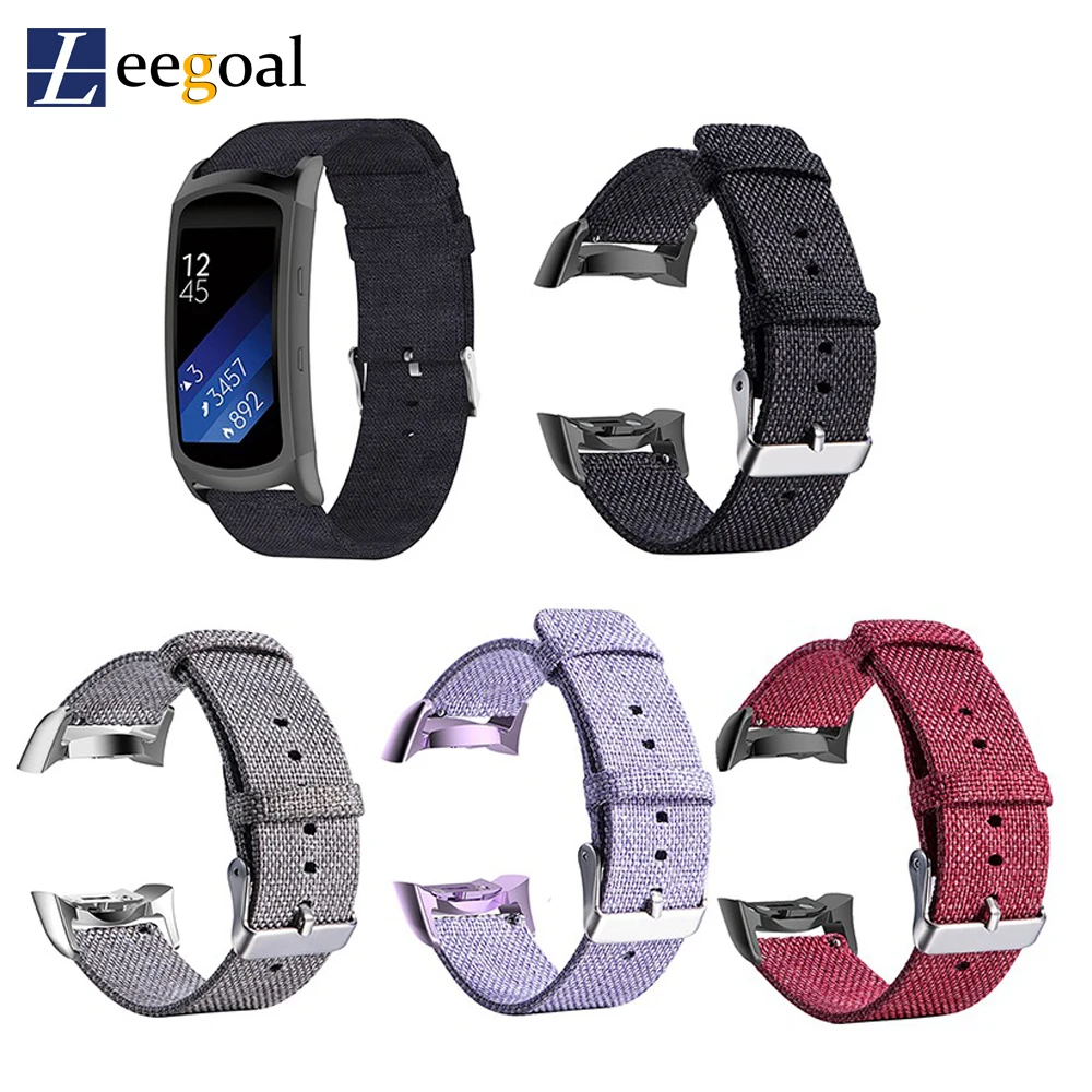 Пряжка нейлон парусина Часы Наручные Ремни для samsung Шестерни Fit2 SM R360 R350 R365 PRO Smart