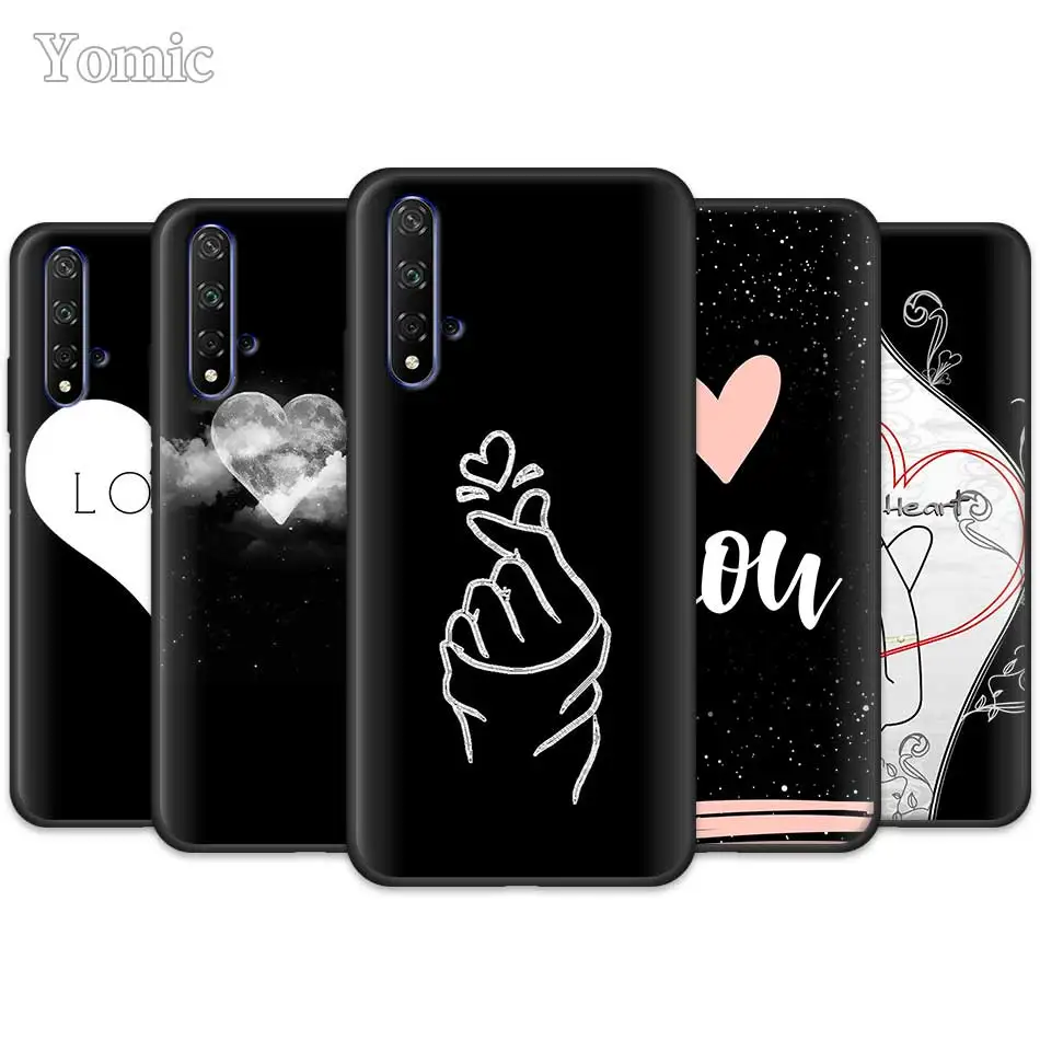 

kpop Love on the finger kpop heart for Huawei Honor 20 Pro 9 10 20 Lite 7A 7C 7S 8A Pro 8X 8C 8S View 20 Black Silicone Case