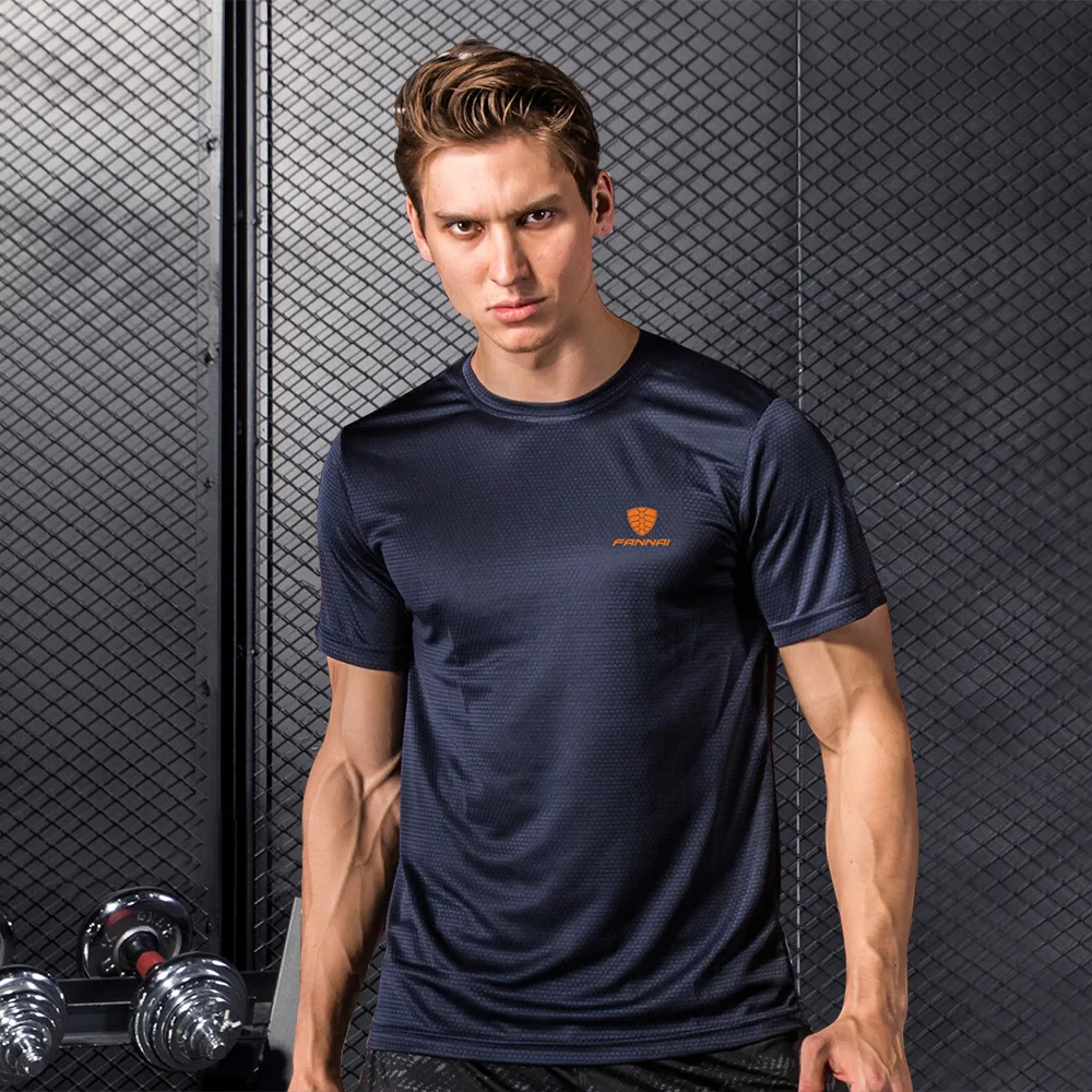 

Men Short Sleeve Close fitting T shirt Ice Silk Polyester Summer Quick Dry Clothes Outdoor Sport Tops Gym Fitness XL XXL 3XL 4XL