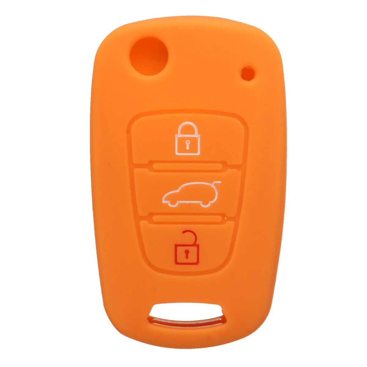 Новинка, 16 цветов, силиконовый, 3 кнопки дистанционного управления, флип-чехол для ключей, чехол для Kia/Sportage/Soul/Rio/cee 'd - Название цвета: Orange