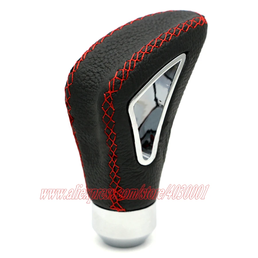 

Universal Leather Manual Shift Knob Red Stitch Car Styling Automatic Gear Shift Lever Racing Car Shift Lever Knob