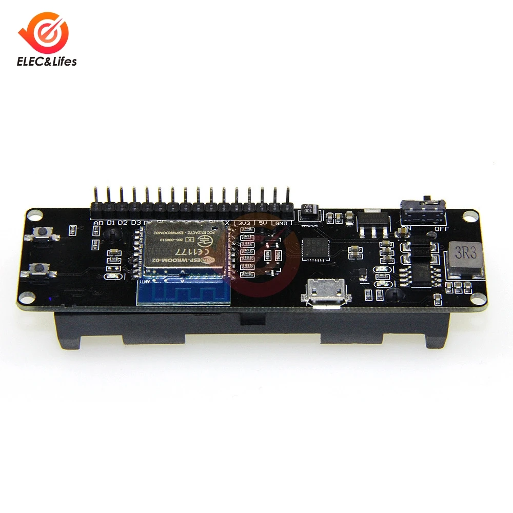 

For WeMos D1 ESP-Wroom-02 Mother Board ESP8266 Mini WiFi Nodemcu Module 18650 Charging Battery Development Board Nodemcu PWM I2C