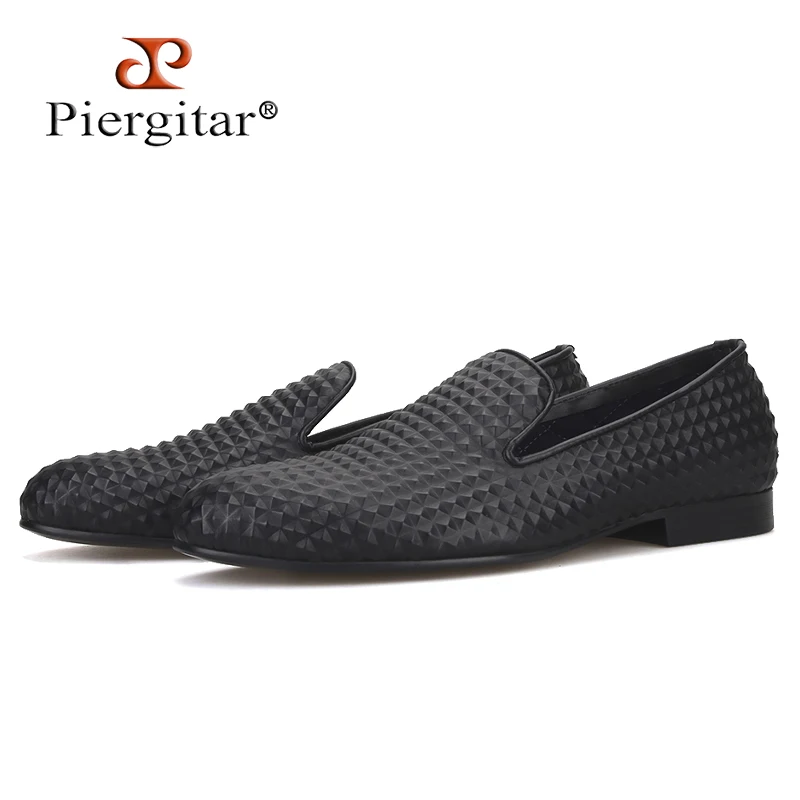 Piergitar/Новинка; мужские кожаные лоферы с 3D пирамидой; вечерние и свадебные туфли; Классические Мужские модельные туфли в британском стиле