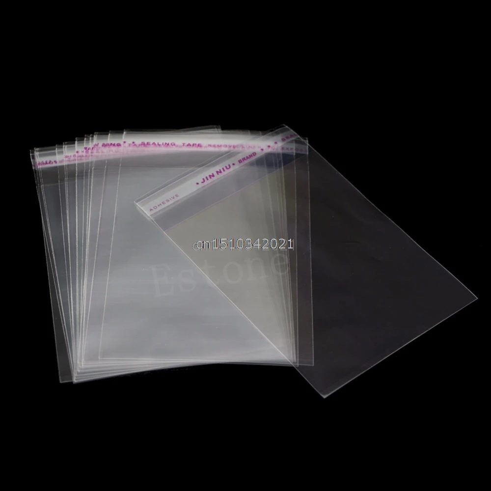 

100pcs Transparent Resealable OPP Poly Bags Self Adhesive Plastic Bag Self Adhesive Seal Candy Bags 8X12cm