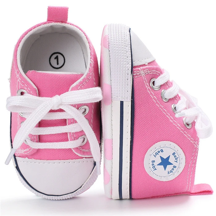 Branded Newborn Sneakers Baby girls Boys Lace-up Canvas Shoes Active All Star Zapatos Bebe Toddler Shoes Infantil Sapatos