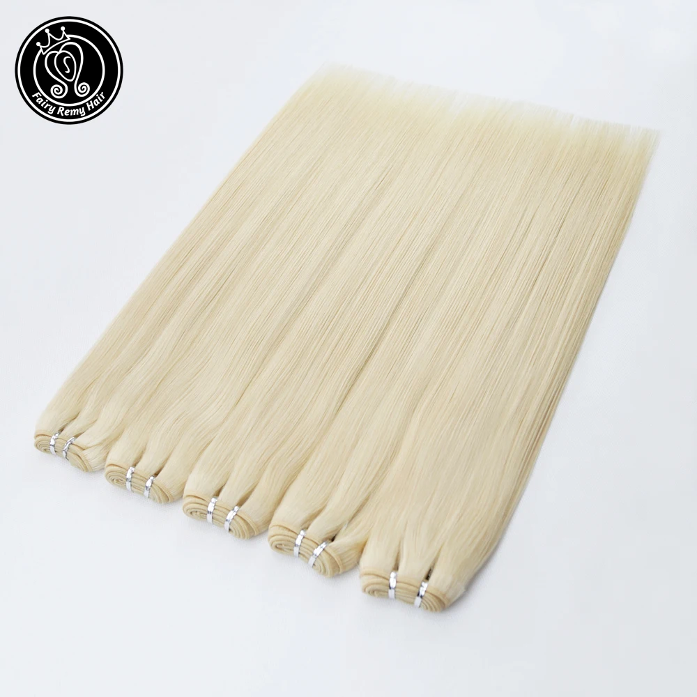 Fairy Remy Hair 100g/pc 20 Inch Remy Human Hair Weft Dark Brown European Straight Hair Extension Strawberry Blonde Weaves Bundle