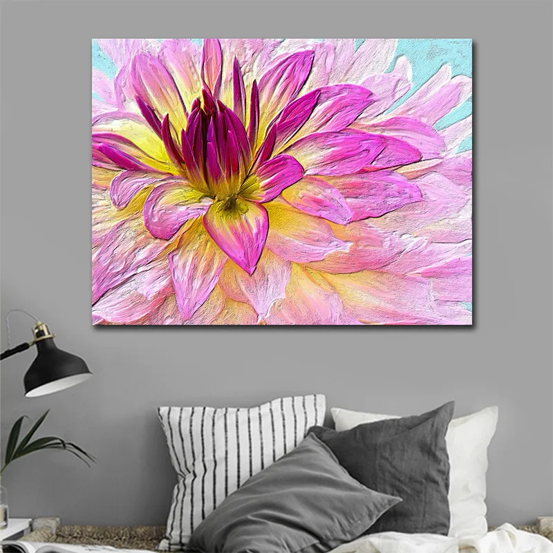 

Big Size Canvas Flower Oil Painting Modern Wall Art Poster and Print Decorative Picture Modern Home Decoration