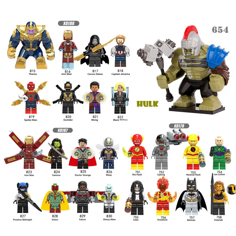 

New For legoingly Figures Marveling Super Heroes Thanos Iron Man Hulk Thor Avengers 3 Infinity War Building Blocks Toys For Kid