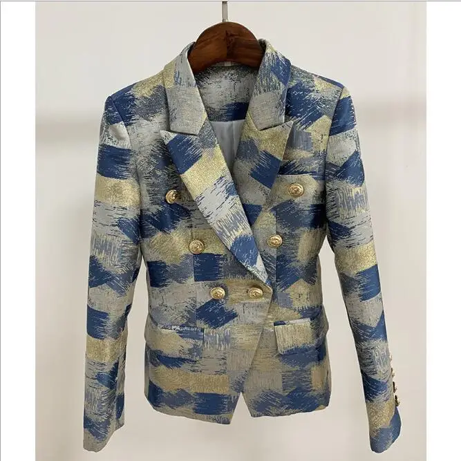 

2019 New Style Women's Long Sleeve Slim Coat Double Breasted Fashion Autumn Runway Jacket