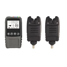 Высококачественный беспроводной цифровой светодиодный сигнализатор для ловли карпа, комплект из 2 предметов, сигнализация для ловли укуса+ 1 сенсорный амортизатор, чехол