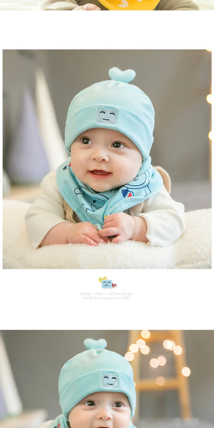 CieiK Baby Hat and Scarf Set Cotton Winter Hats for Kids Newborn Warm Cute Cartoon beanie Ear Protect Infant Crochet Photography (2)