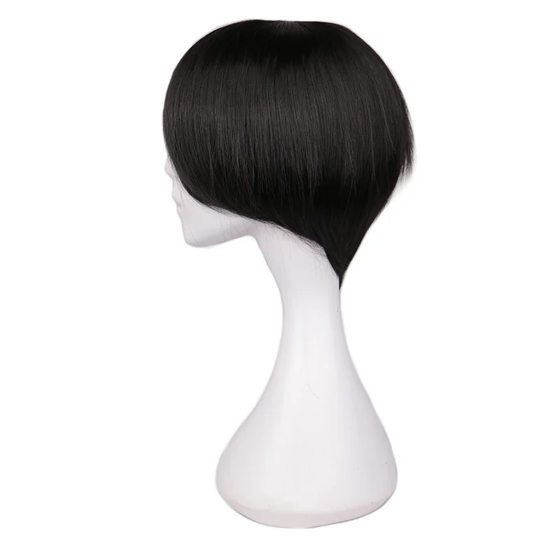 QQXCAIW короткие волосы косплей парик мужские вечерние 30 см Черный Белый Фиолетовый Высокая температура волокна синтетические волосы парики