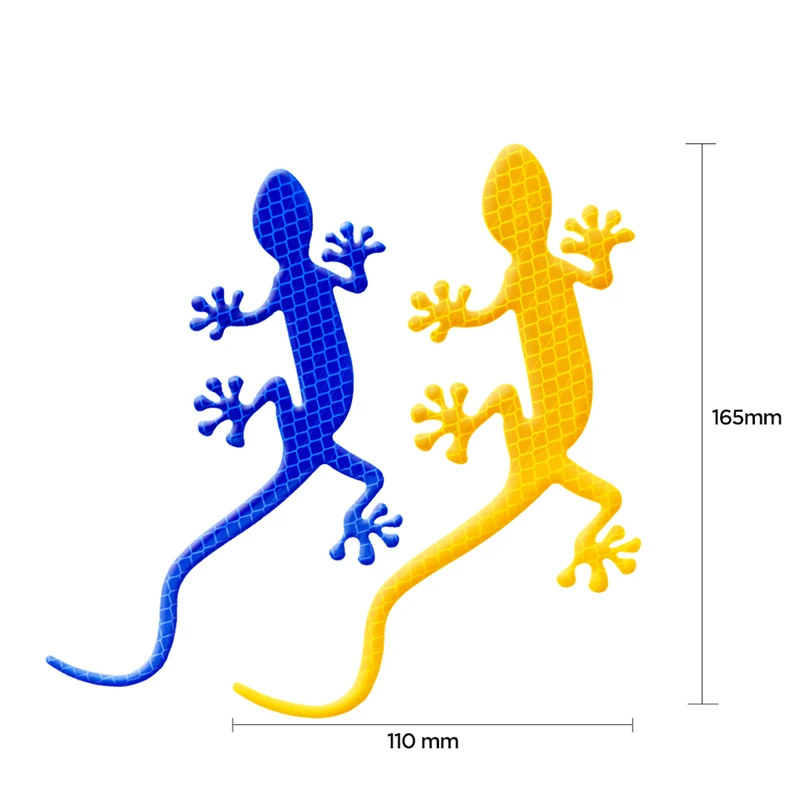 2 шт., 3D креативное украшение для кузова автомобиля, Светоотражающая наклейка Gecko, царапина, бампер, полосы, аксессуары для кузова автомобиля