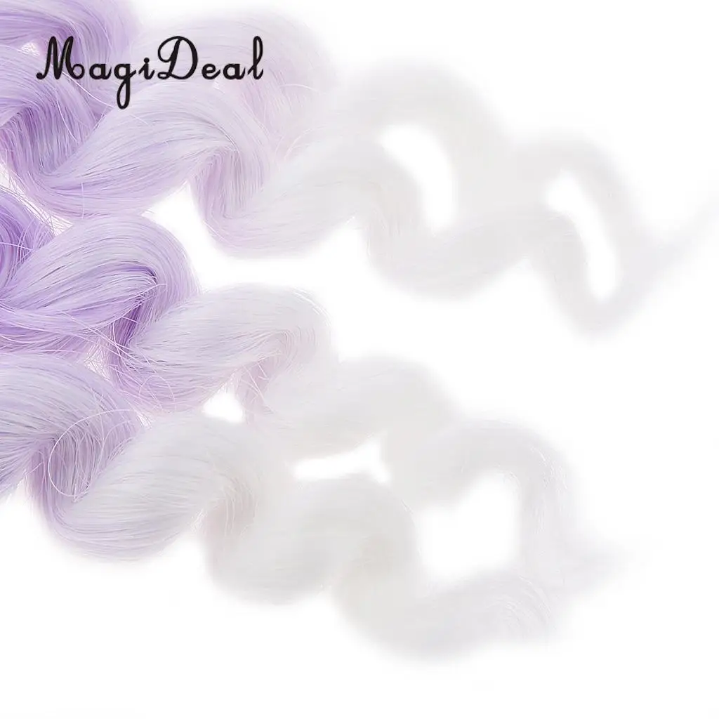 MagiDeal 1Pc 15x100cm DIY Curly Hair Wig Hairpiece for 1/3 1/4 1/6 BJD SD Dolls Model Party Girls Best Birthday Gift 12Colors