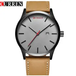 2016 новый бренд CURREN топ роскошные кожаные Для мужчин Часы Для мужчин Бизнес кварцевые часы Дата Водонепроницаемый Relogio masculino Relojes HOMBRE