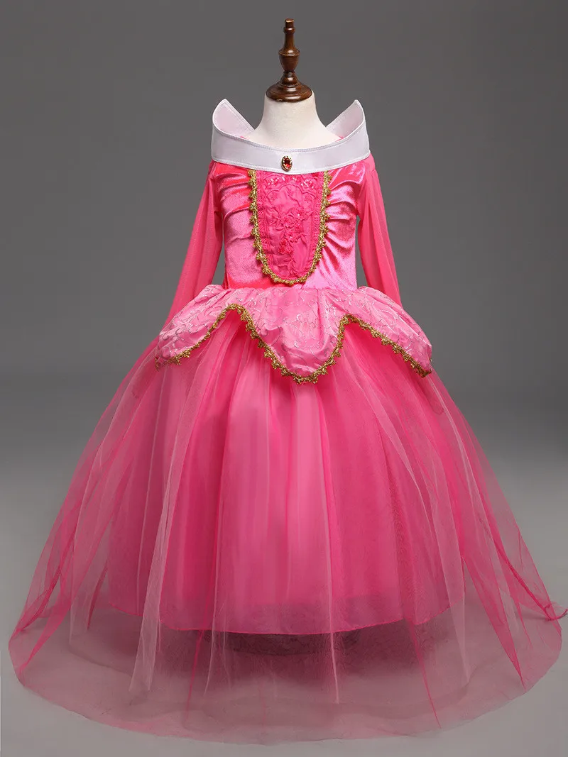 Спящая Красавица Принцесса Аврора маскарадный нарядный костюм Хэллоуин вечерние платья подарок на день рождения - Цвет: Pink Dress