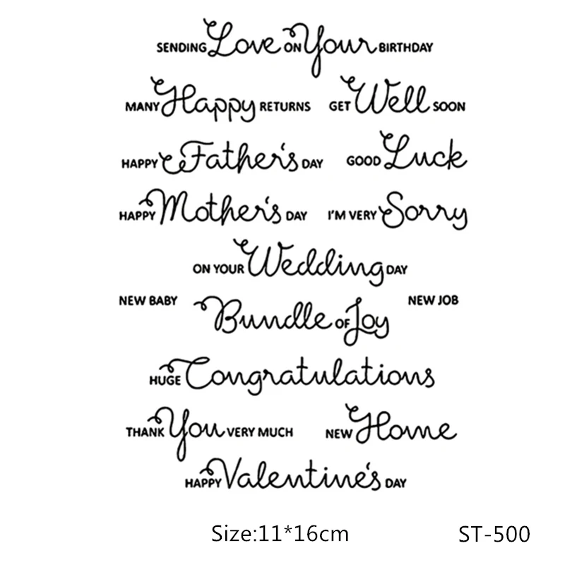 

ZhuoAng Patterned text Clear Stamp for Scrapbooking Rubber Stamp Seal Paper Craft Clear Stamps Card Making