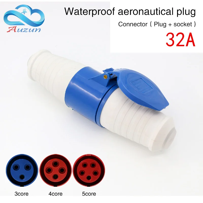 

Waterproof and explosion-proof industrial aviation plug socket 3 core 4 core 5 core hole 32A connector aviation plug docking